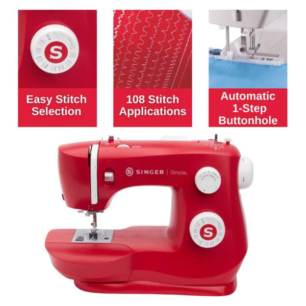 10001 SINGER® Simple™ 3337 Red Sewing Machine