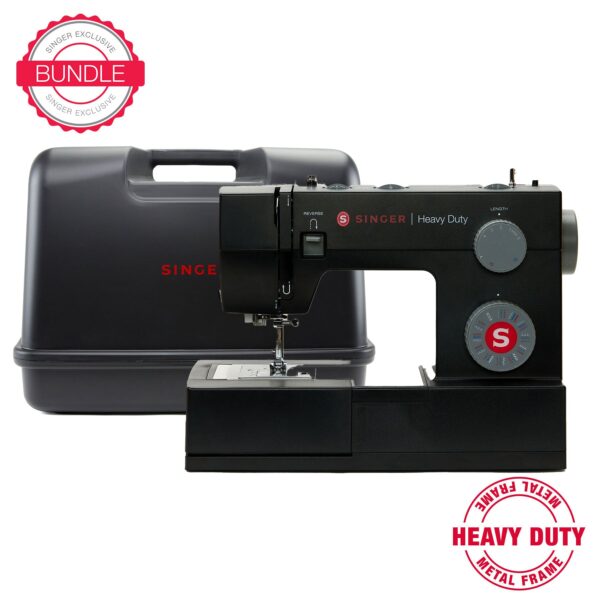 10001 Heavy Duty 4432 Black Sewing Machine & Black Universal Hard Case Bundle