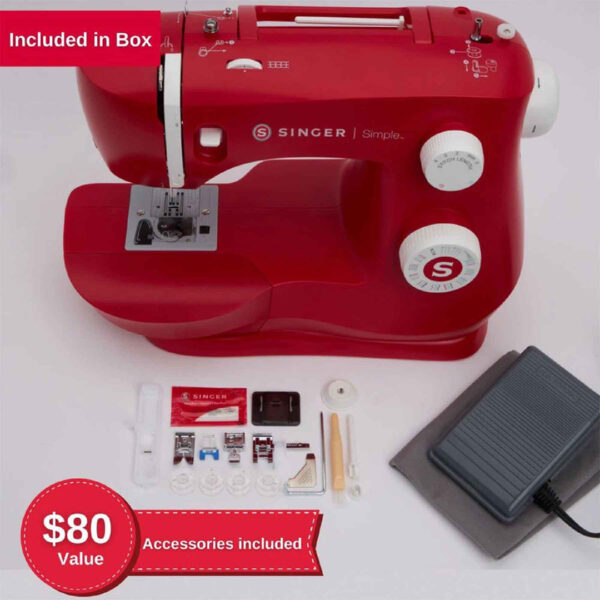 10007 SINGER® Simple™ 3337 Red Sewing Machine