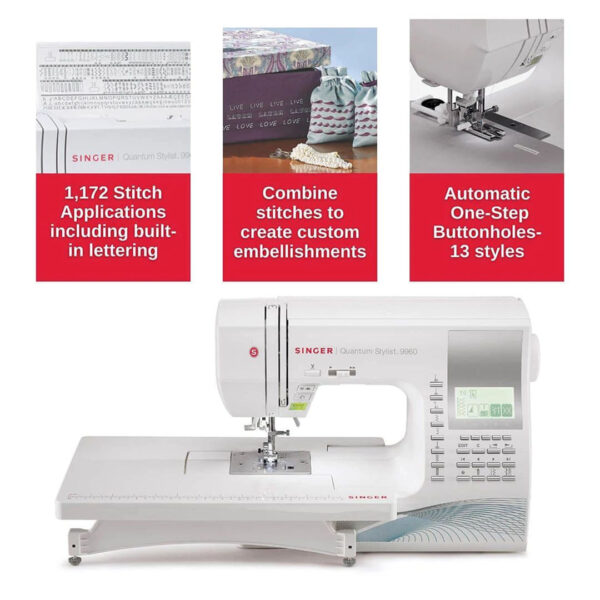 10007 SINGER® Quantum Stylist™ 9960 Sewing Machine with Extension Table